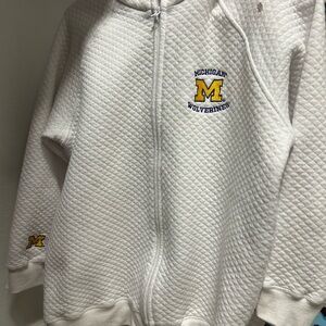Vintage Michigan Wolverines Kids White Quilted Jacket